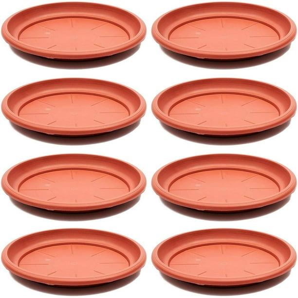 12*PLASTIC ROUND PLANT FLOWER POT BASE SAUCER PLATE WATER DRIP TRAY PLANTER TRAY